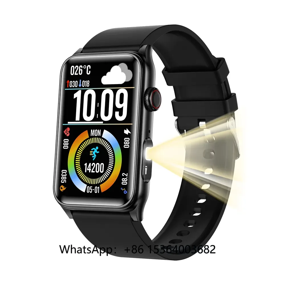 

1,57 дюйма Мужчины Женщины Спорт Здоровье Фитнес Смарт-часы G50 Монитор температуры тела с фонариком