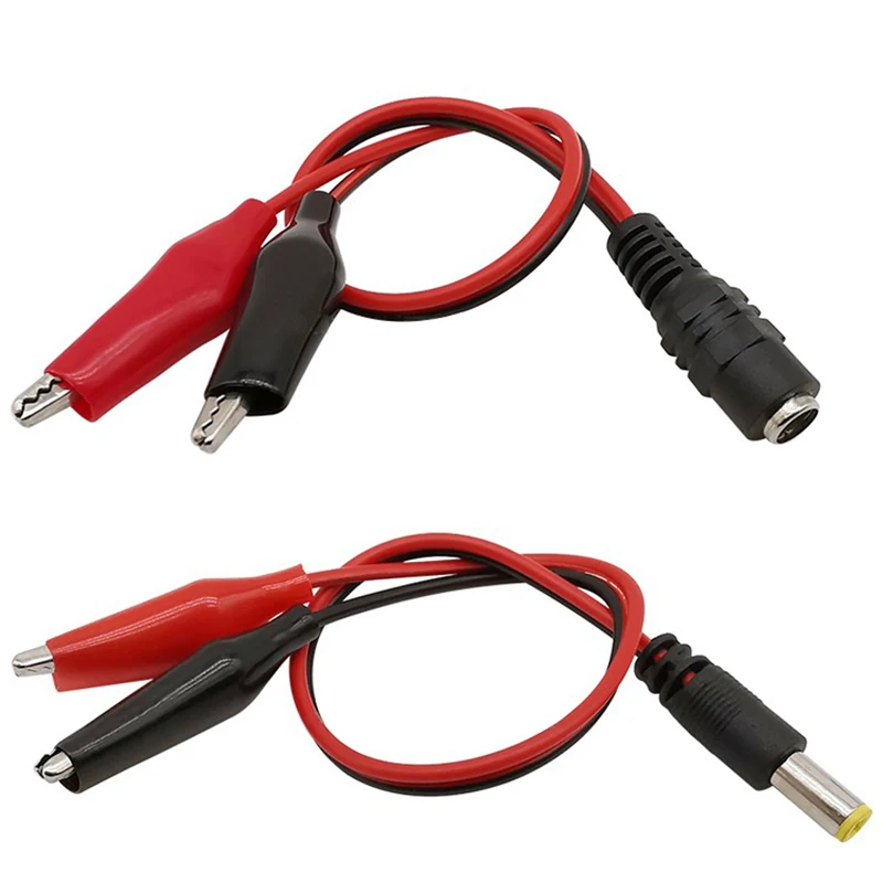 1PCS DC power cord, monitoring camera power connector 12V24V, red and black male wire, female lead wire to crocodile clip wire