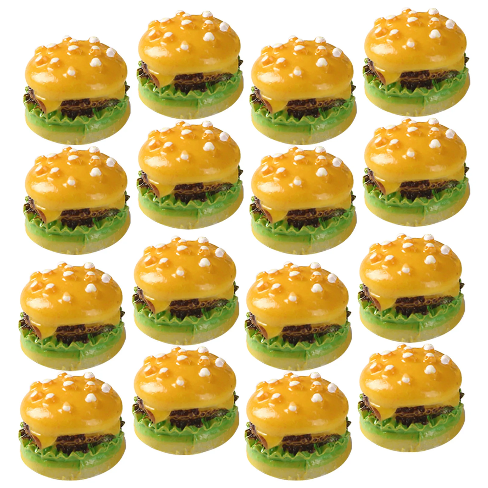 Hamburger Miniature en résine réaliste, Simulation de restauration rapide, accessoires de cuisine, décor de maison de poupée, 50 pièces