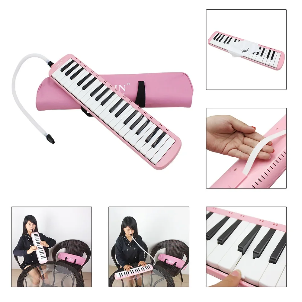 IRIN 37-Key Melodica Portable Tone Piano Mouth Organ Harmonica Pianica Melodica Keyboard Instrument With Windpipe Backstrap