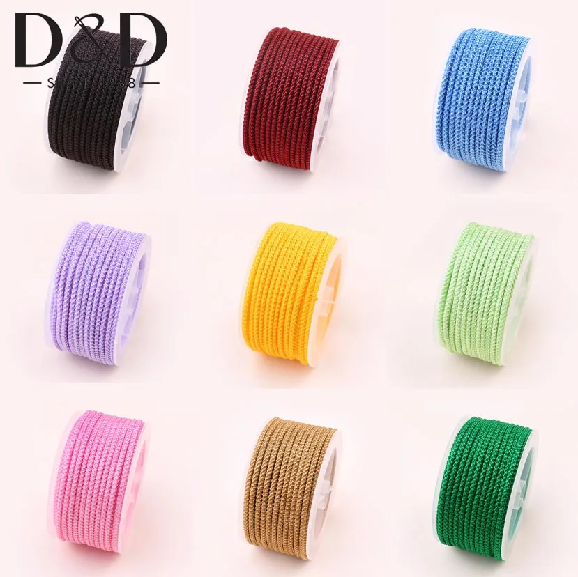 10M/Roll 3mm Hand Woven Rope Color Braided Cotton Woven Rope Twist Jewelry Line DIY Hand Rope Necklace Hanging Cord