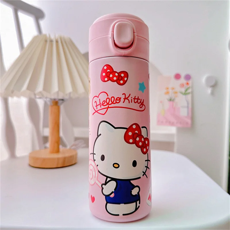 420ml Sanrio Hello Kitty Stainless Steel 316 Thermos Kawaii Kuromi Cinnamoroll Melody Kids Vacuum Flask Water Bottle Tumbler