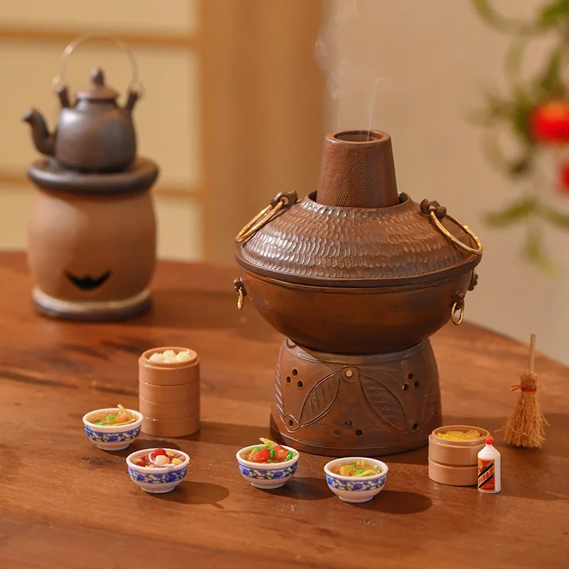 Vintage Old Beijing Hot Pot Stove Drying Heating Roasted Tea Orange Peel Ceramic Incense Burner Fragrance Lamp