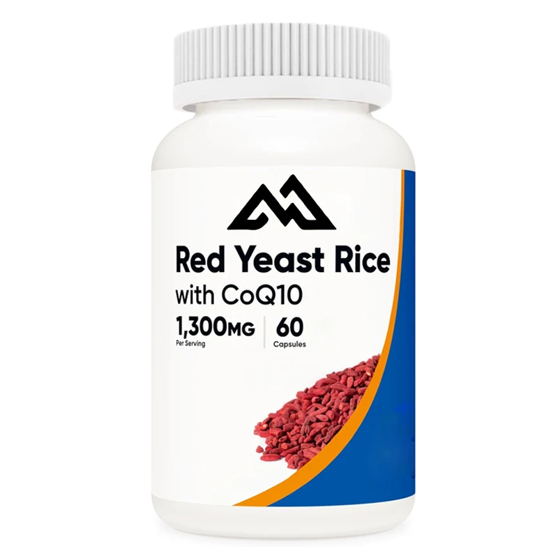 Red yeast rice contains 1300 milligrams of coenzyme Q10, 60 capsules, 30 portions - non GMO, gluten free