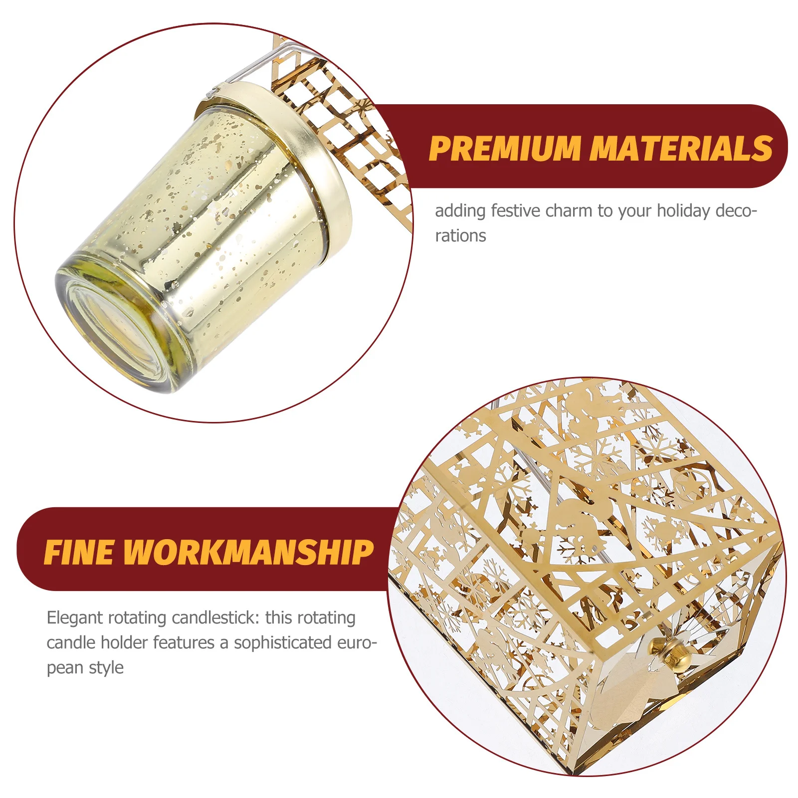 حامل شمعدان دوار مع لهجات الغزلان، دائري أنيق لعيد الميلاد لتزيين الطاولة والعطلات الاحتفالية #2