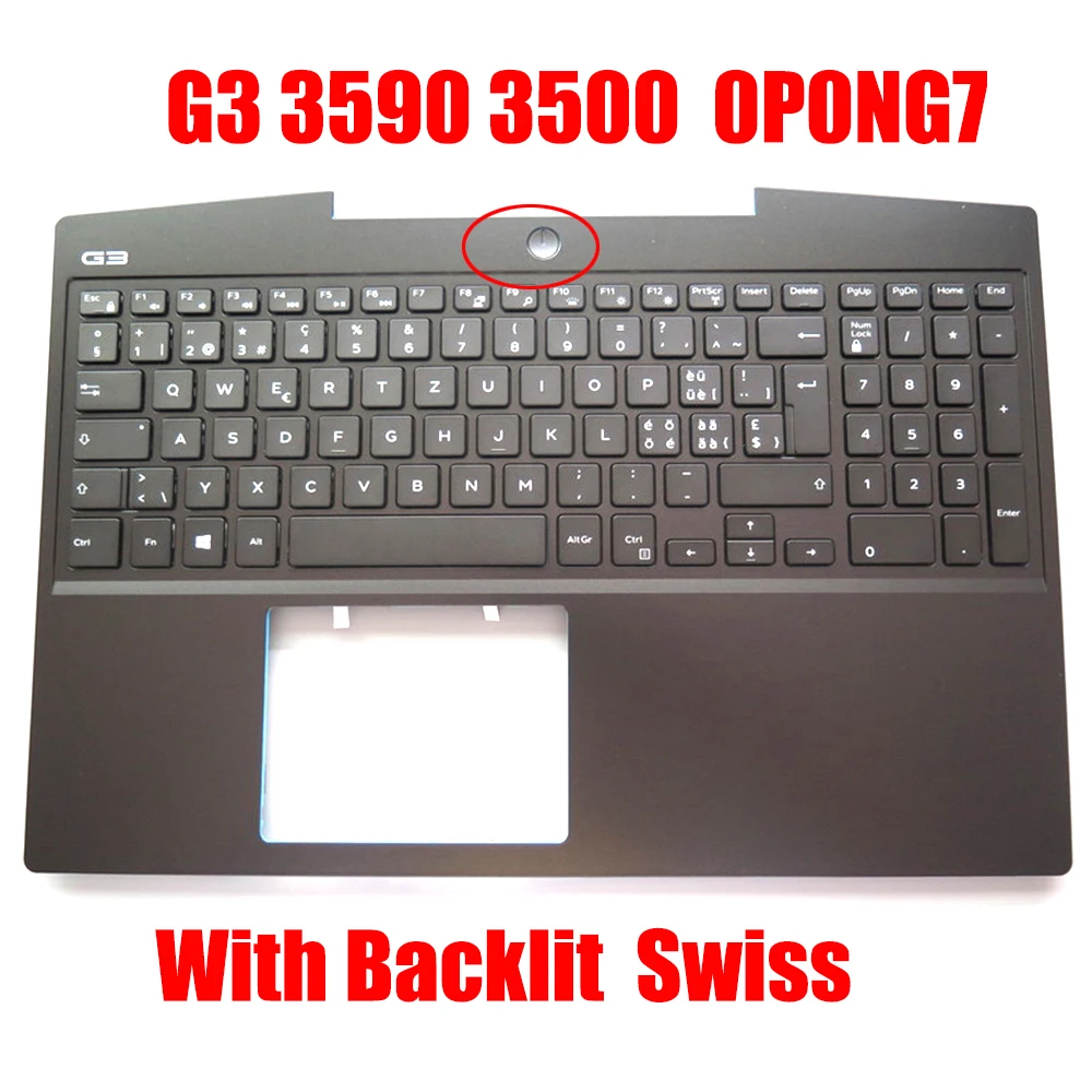 Sandaran Tangan Laptop Hitam SW Swiss untuk DELL untuk G3 3590 3500 0P0NG7 P0NG7 02CCD4 2CCD4 0VRG74 VRG74 05DC76 5DC76 0K5HCC K5HCC