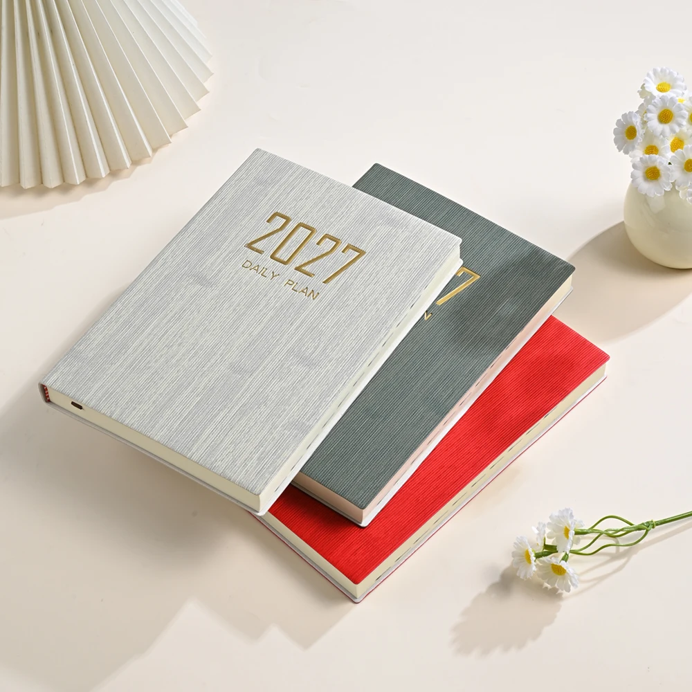 2027 A5 365 Day Planner Daily Diary 180 Sheets 360 Pages Thick Hardcover One Page Per Day Monthly Index Tabs Hourly Journal Book