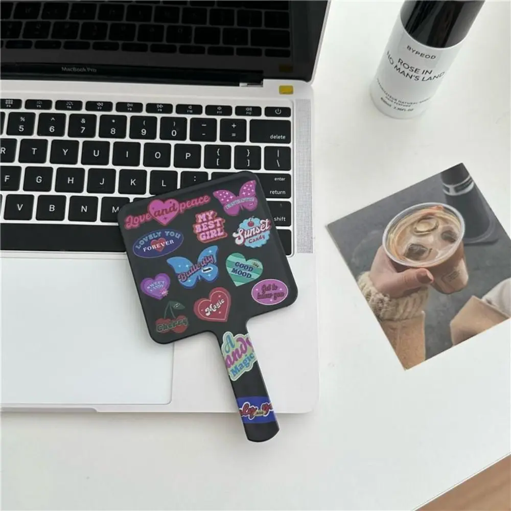 Cute Vanity Mirror durevole Butterfly multifunzione Square Handheld Mirror Pattern stampa specchio per il trucco impermeabile donna