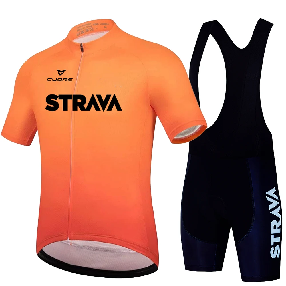 CUDRE STRAVA Long Padding Maillot Cycling Man Mtb Bicycle Clothing Men\'s Cycling Jersey Sets Jacket Sports Bicycles Summer Bike