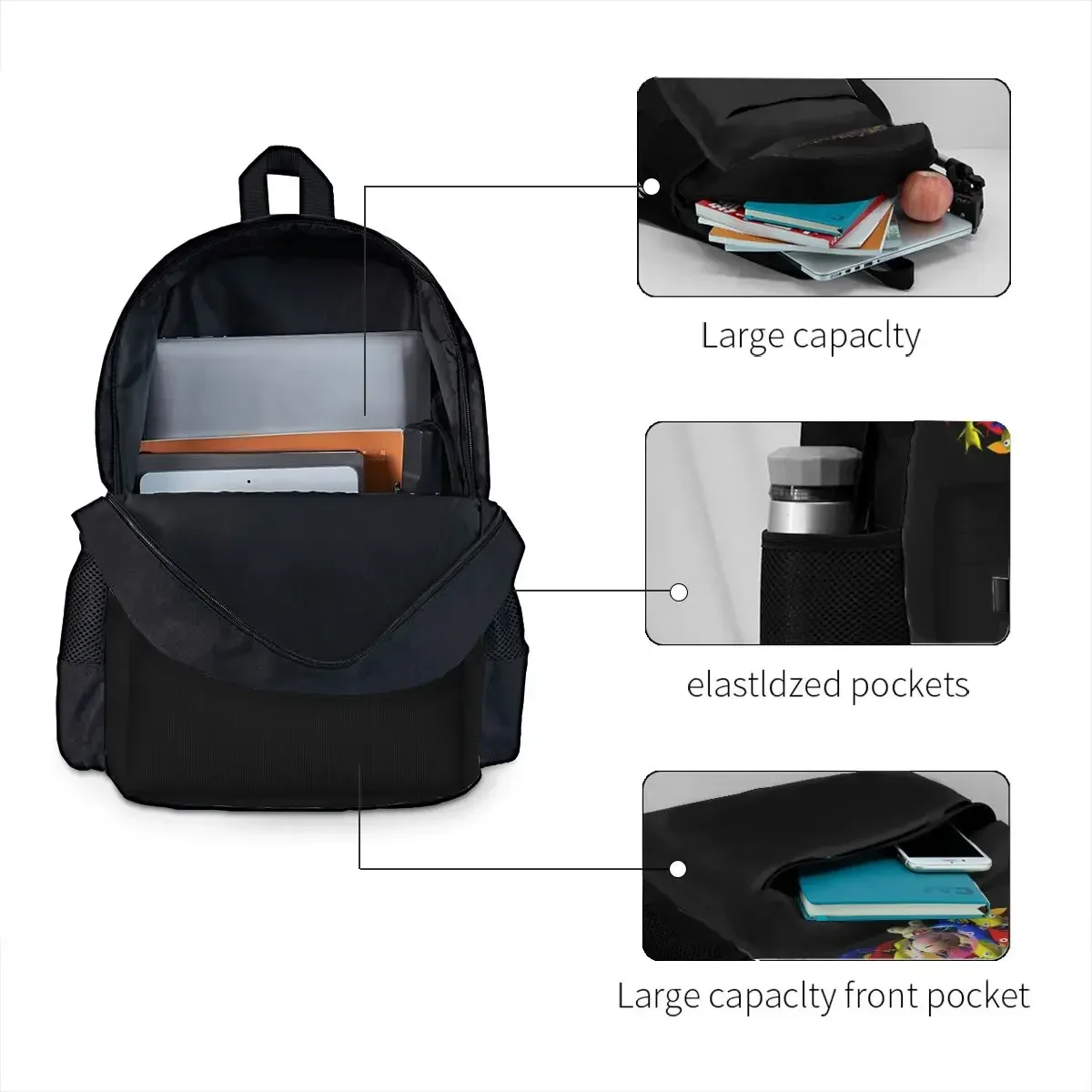 Pikmin Backpacks Boys Girls Bookbag Students School Bags Cartoon Kids Rucksack Laptop Rucksack Shoulder Bag Large Capacity