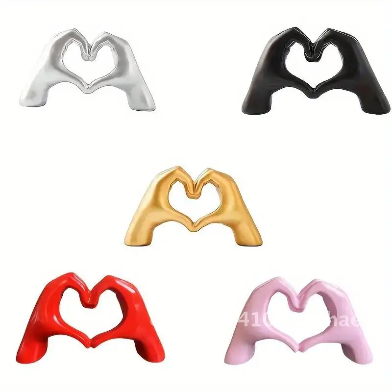 

Light Luxury Nordic Simple Style Love Gesture Ornaments Heart Shape Finger Gesture Statue Ornaments