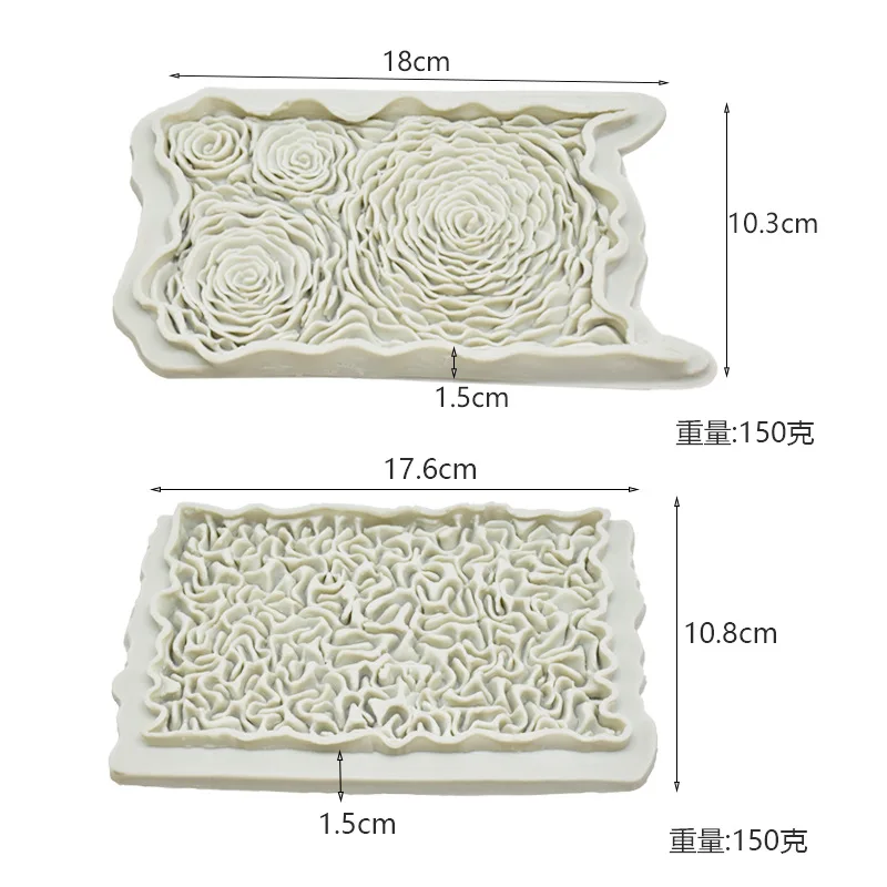 DIY Baking Moulds Pleated Lotus Leaf Rose Shape Ultra Light Clay Sugar Cake Chocolate Silicone Mold