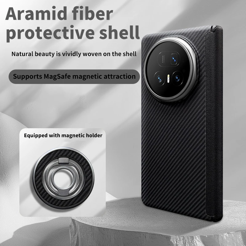 

WONDRARISE Original Aramid Fiber Magnetic Case for Honor Magic V5 Eco-leather Hinge Series – Slim Shockproof Protective Cover