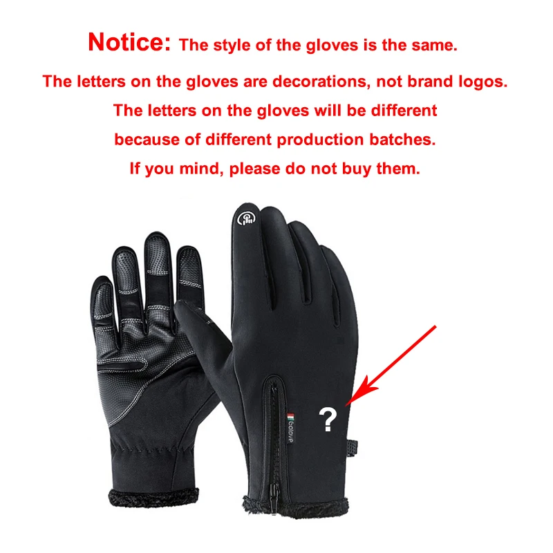 2023 Winter Gloves Mens Touchscreen Non-Slip Unisex Waterproof Windproof Warm Cycling Cold Gloves Fashion Zipper Sports Gloves