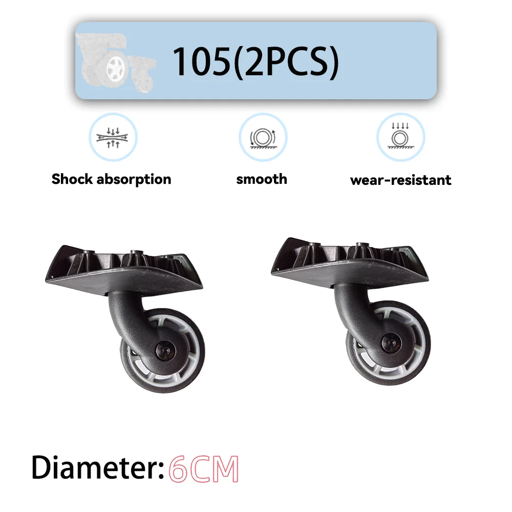 For Samsonite105 Universal Wheel Replacement Suitcase Rotating Smooth Silent Shock Absorbing Wheel Accessories Wheels Casters