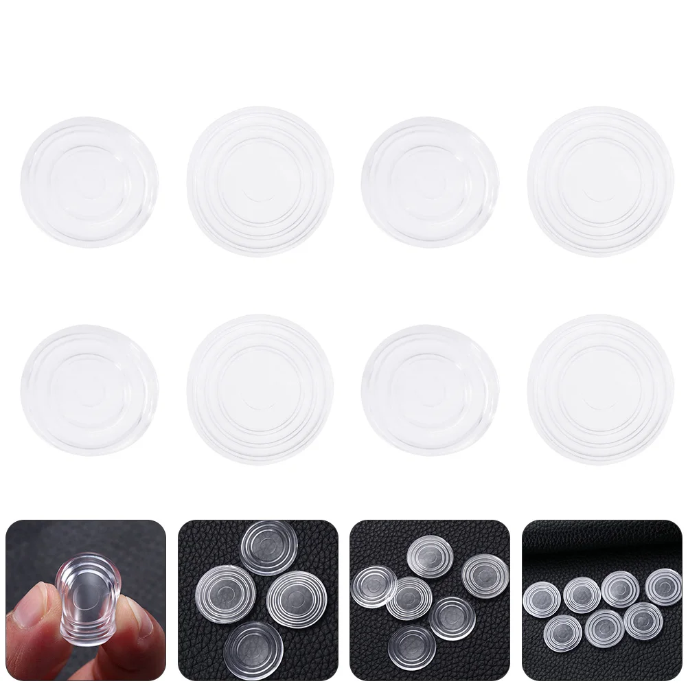 

200Pcs Transparent Furniture Bumpers Round Shaped Glass Table Pads Non- Rubber Protectors