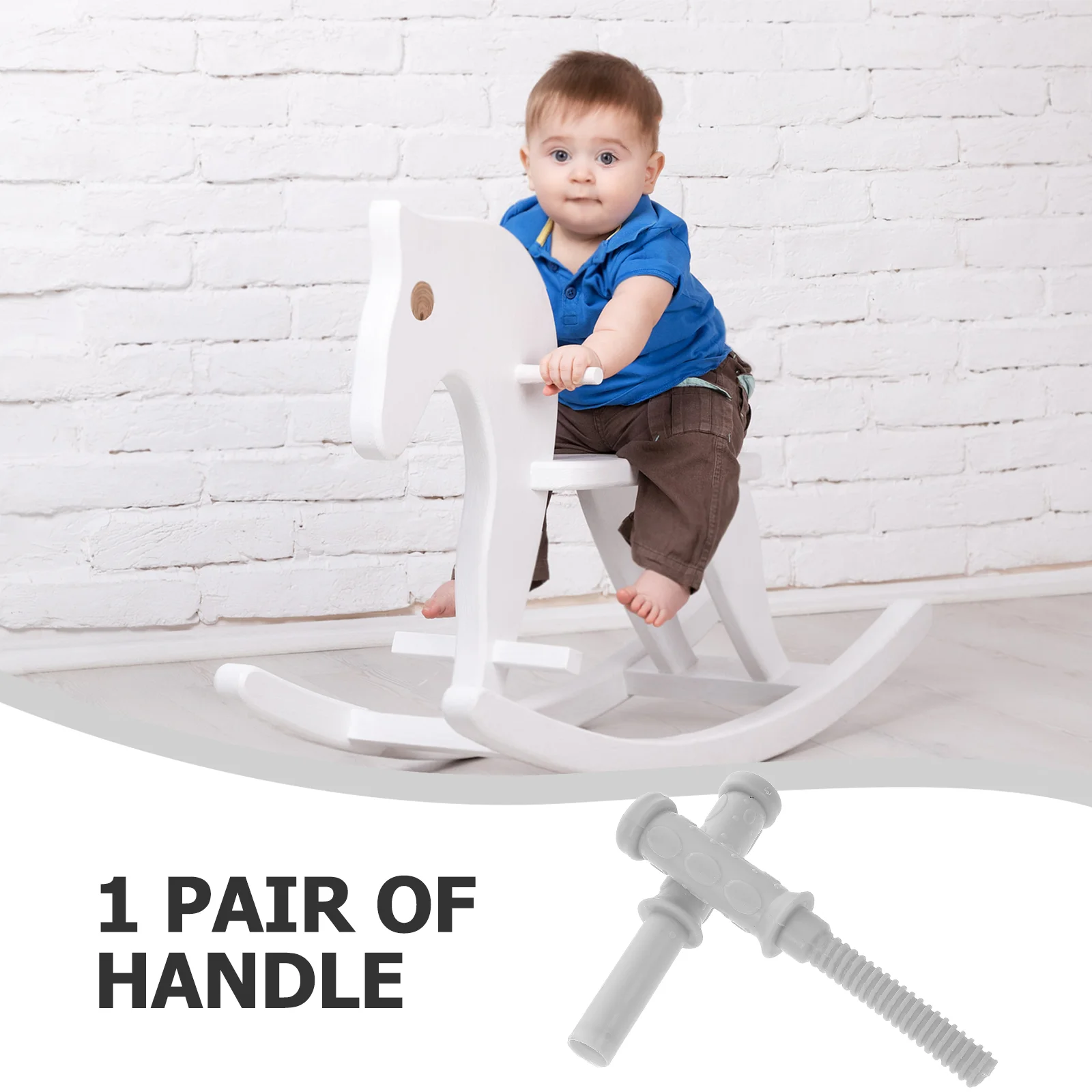 Plastic Universal Handles for Light Grey Baby Toy Horse Riding Children Toy Handle Ergonomic Antislip Safe Easy