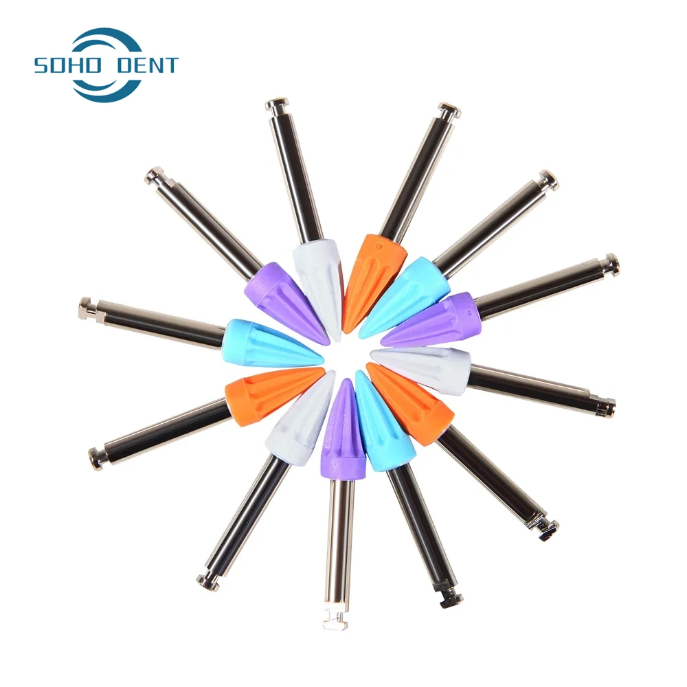 Dental Prophy Brushes Polishing Latch Taper Polisher Disposable Latch Type Mixed Color Plate Used for Stain Removal and Polishing