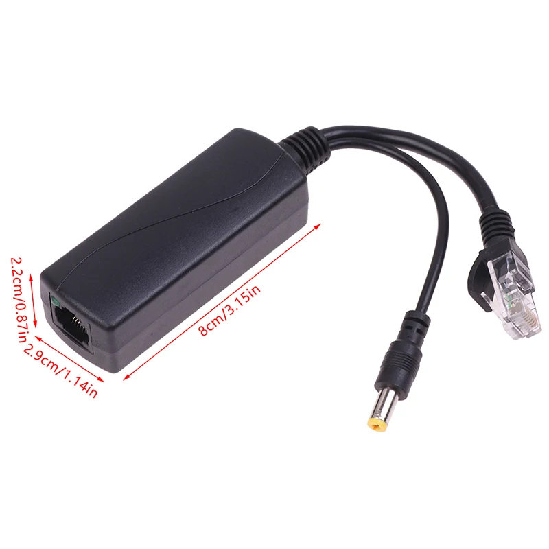 1pc PoE Splitter 48V To 12V POE Connectors Adapter Cable Splitter Injector Power Supply for Huawei for Hikvision