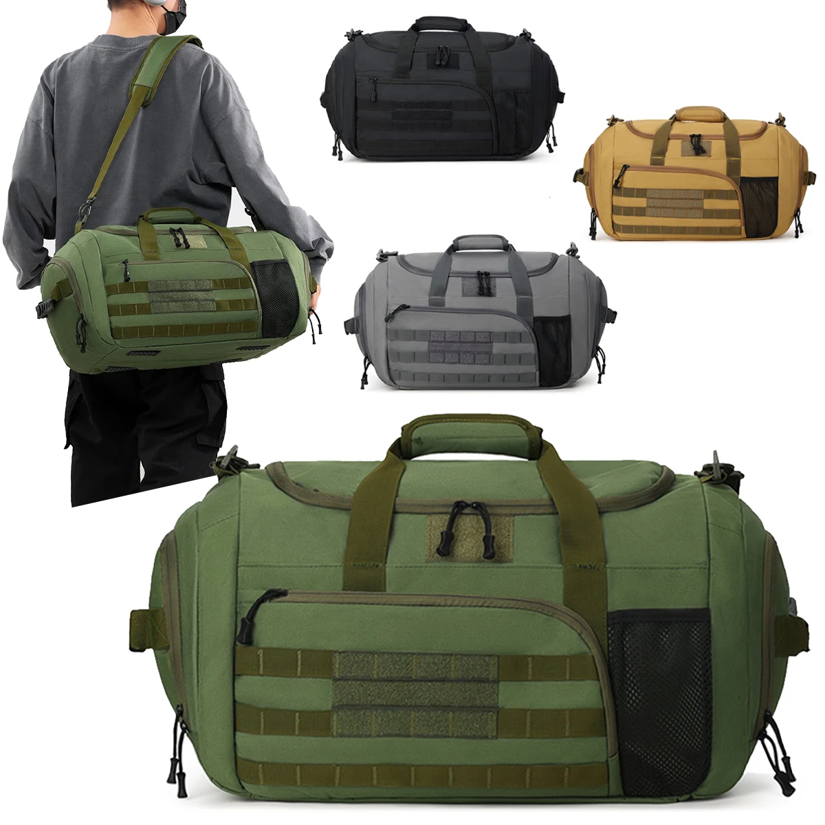 

Men's Gym Bag Camping Backpack Tactical Molle Bags Sports Outdoor Hiking Duffel Bags Shoulder Handbags Large Fitness Duffel Pack