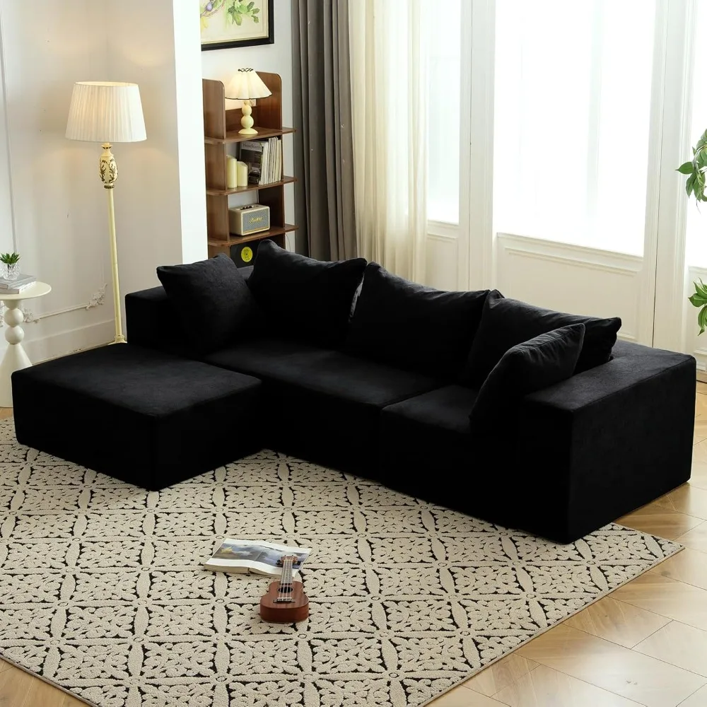 

Modular Sectional Sofa with Chaise, Modern L Shaped Cloud Couch with Deep Seat, Sectional Couches