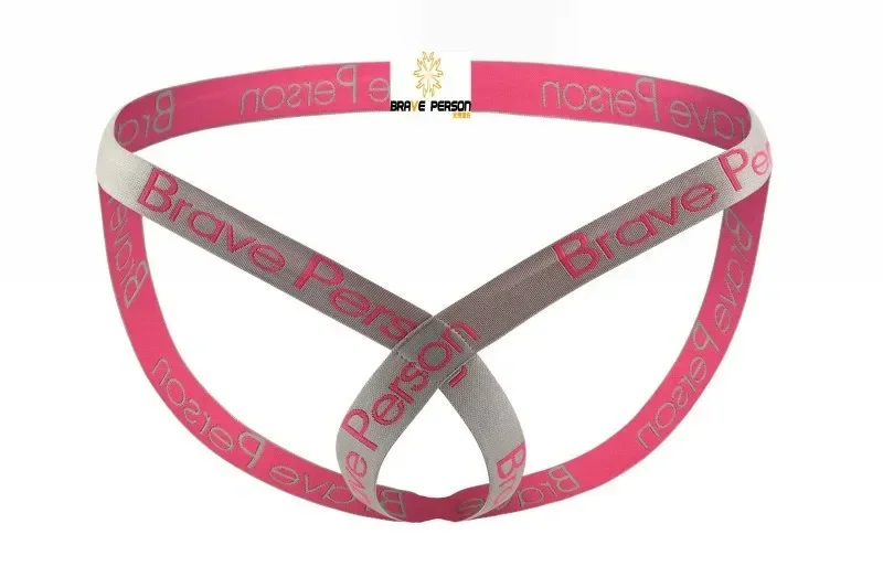 Men's Cross Strap Logo Thong Low-Rise T-Back Underwear with Letter Waistband for Gays Erotic Open Buttocks Hollow Out Underpants