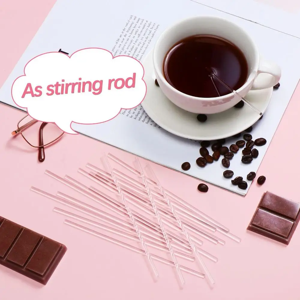 Acrylic Lollipop Sticks 100 Pieces Clear Reusable Cake Pop Stick for Making Lollipops Cupcake Toppers Dessert Chocolate