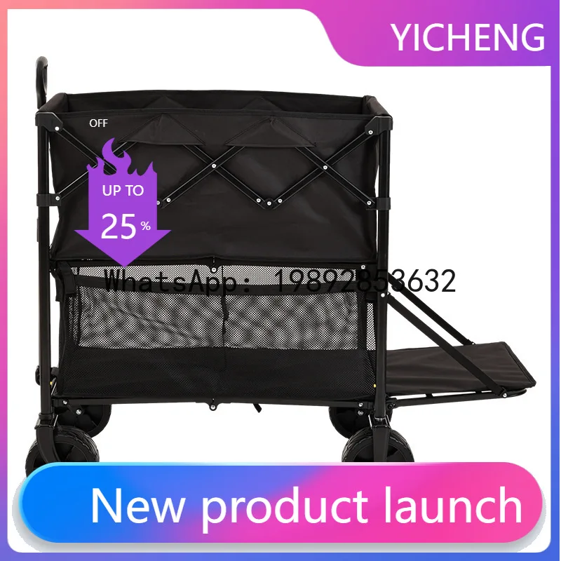 Hys outdoor camping cart - large capacity, double-layer utility cart for groceries & more