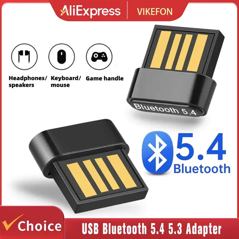 

USB Bluetooth 5.4 5.3 Adapter Wireless Dongle Adapters Support Computer Laptop For Windows 11/10/8.1 Audio Transmitters
