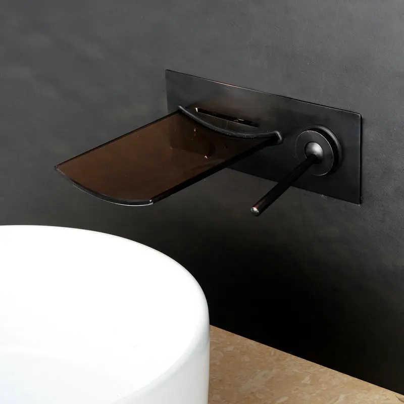 Black Fashion Mixed Water Can Be Customized To Fit Into The Wall Waterfall Faucet