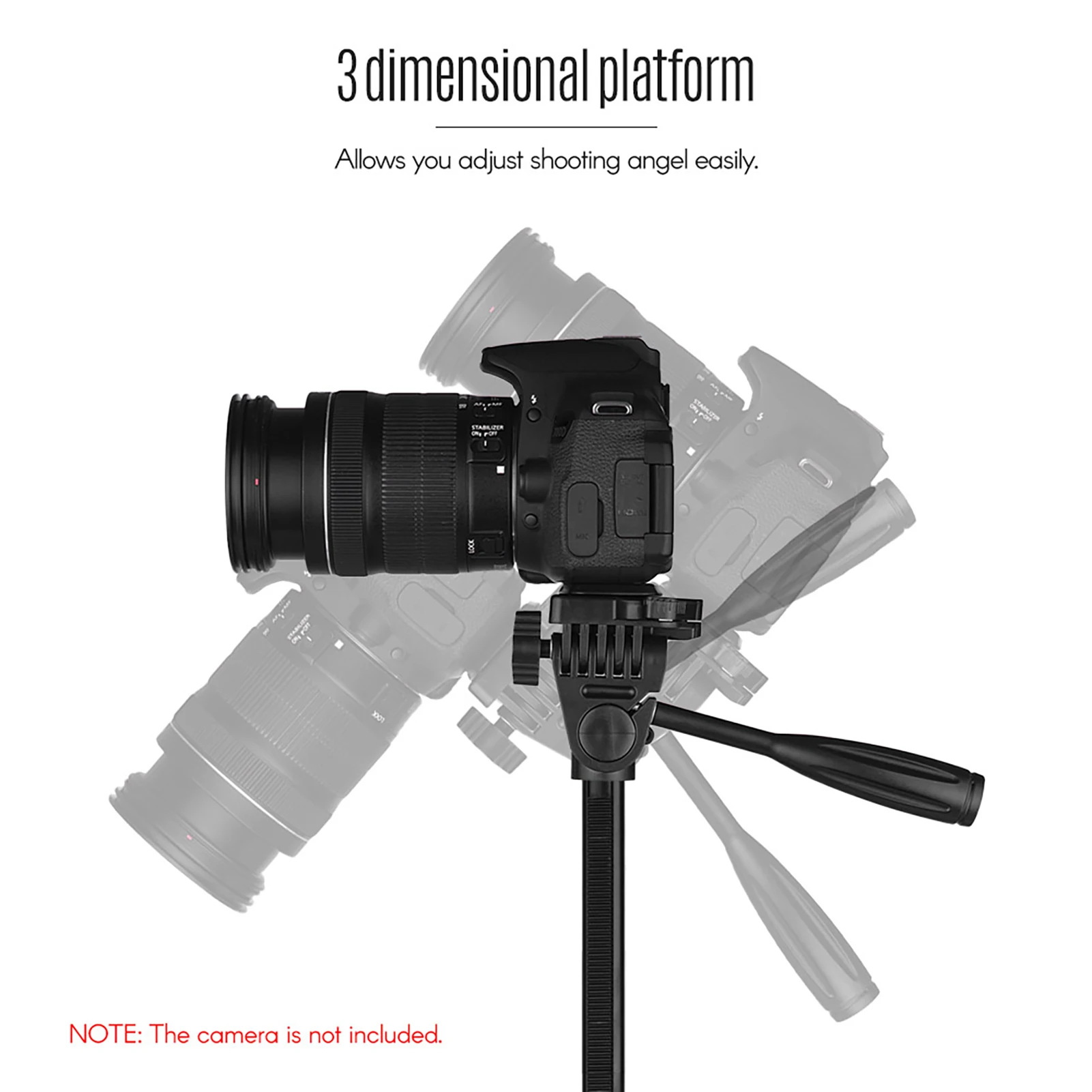 Andoer Treppiede leggero per fotografia Lega di alluminio Capacità di carico massima di 3 kg. Supporto per telefono altezza 135 cm/53 pollici per telefono con fotocamera DSLR