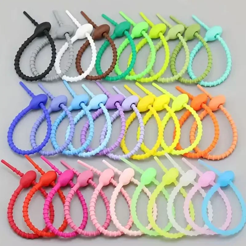 500pcs KeyChain Tag Rope Silicone rubber Wire Cable Loop Screw Lock Gadget Ring Key Holder Keyring DIY Handmade Finding