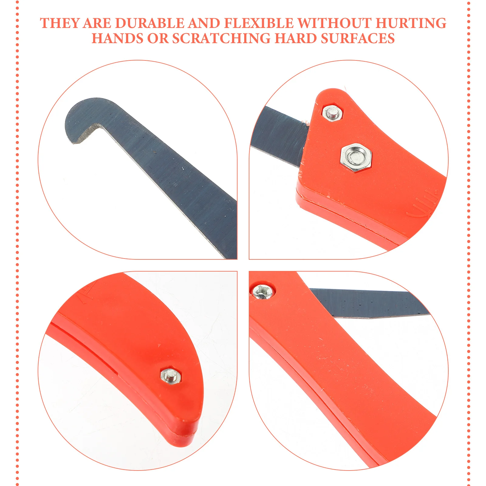 6 قطعة مزيل الجص ذو طرف منحني بلاط الأرضية الجص مكشطة مقبض بلاستيكي متين السد التشطيب أداة تنظيف أداة