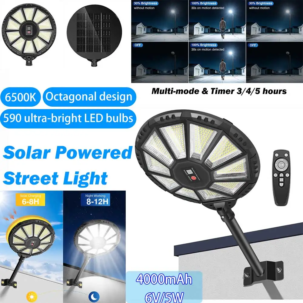 Solar Powered Outdoor Yard Light UFO Solar Charging Courtyard light Automatic On/Off from Dawn to Dusk source With Motion Sensor