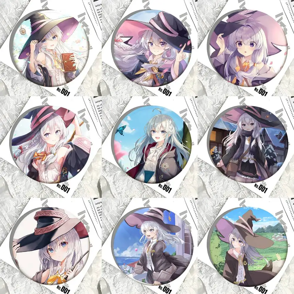 Wandering Witch Anime Girl Elaina Round Badge Creative Brooch Clothing Backpack Accessories Lapel Pin
