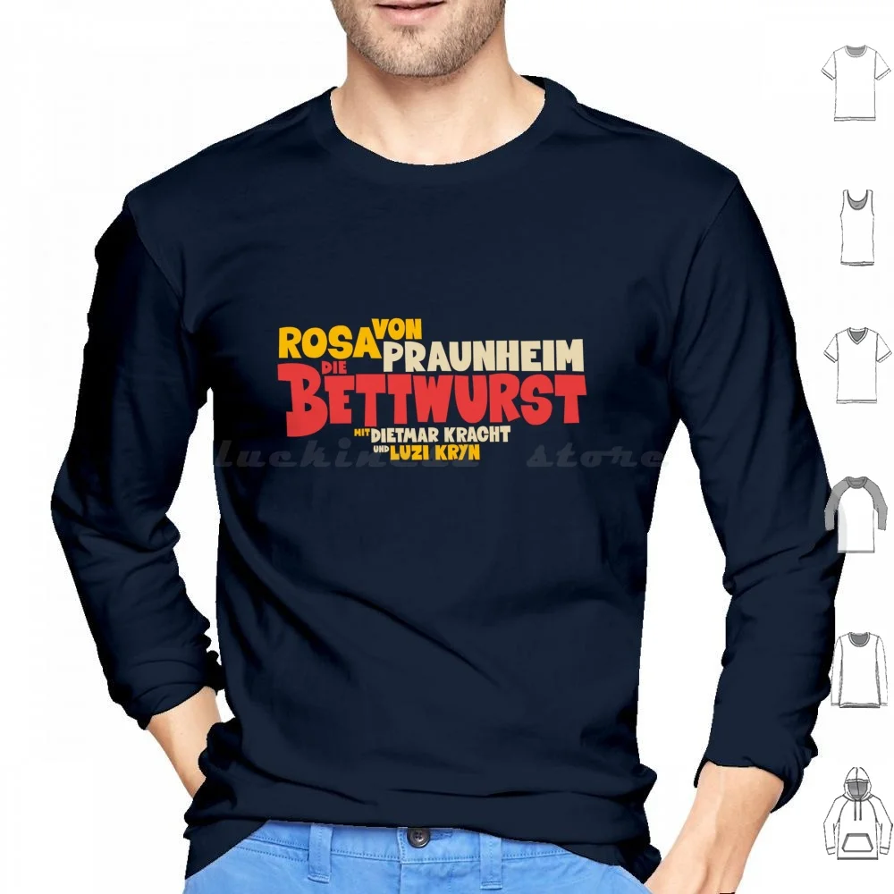 The Bettwurst-Rosa Von Praunheim Moletom com capuz de algodão manga comprida The Bed Salsicha Rosa de Praunheim Filme Alemão Arte de Filme Clássico