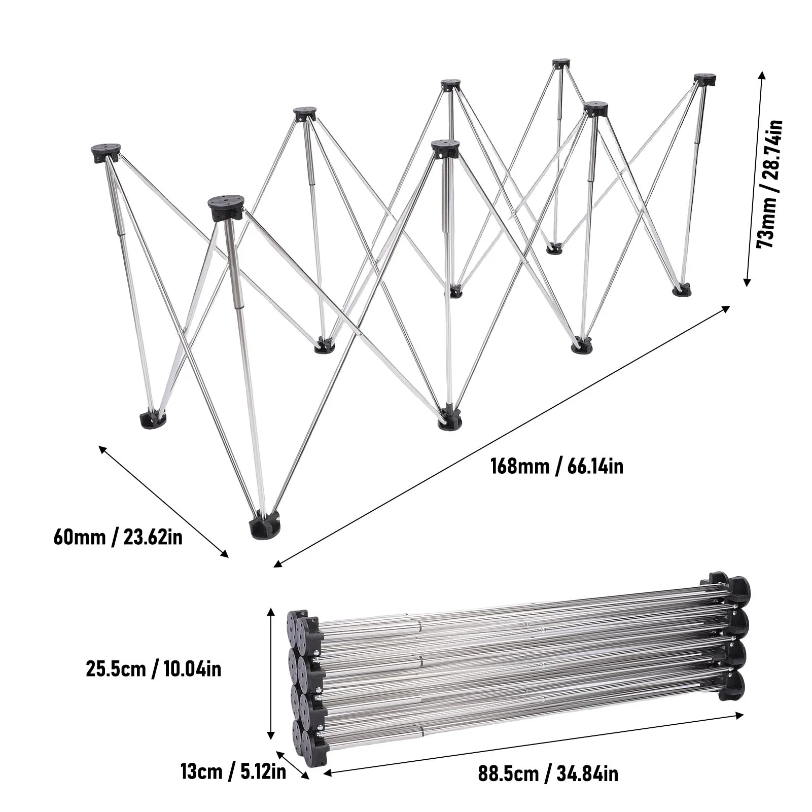 Folding Workstand Quick Setup Stable Support 800KG Load Bearing Foldable Stainless Steel Spider Leg Workbench for Construction