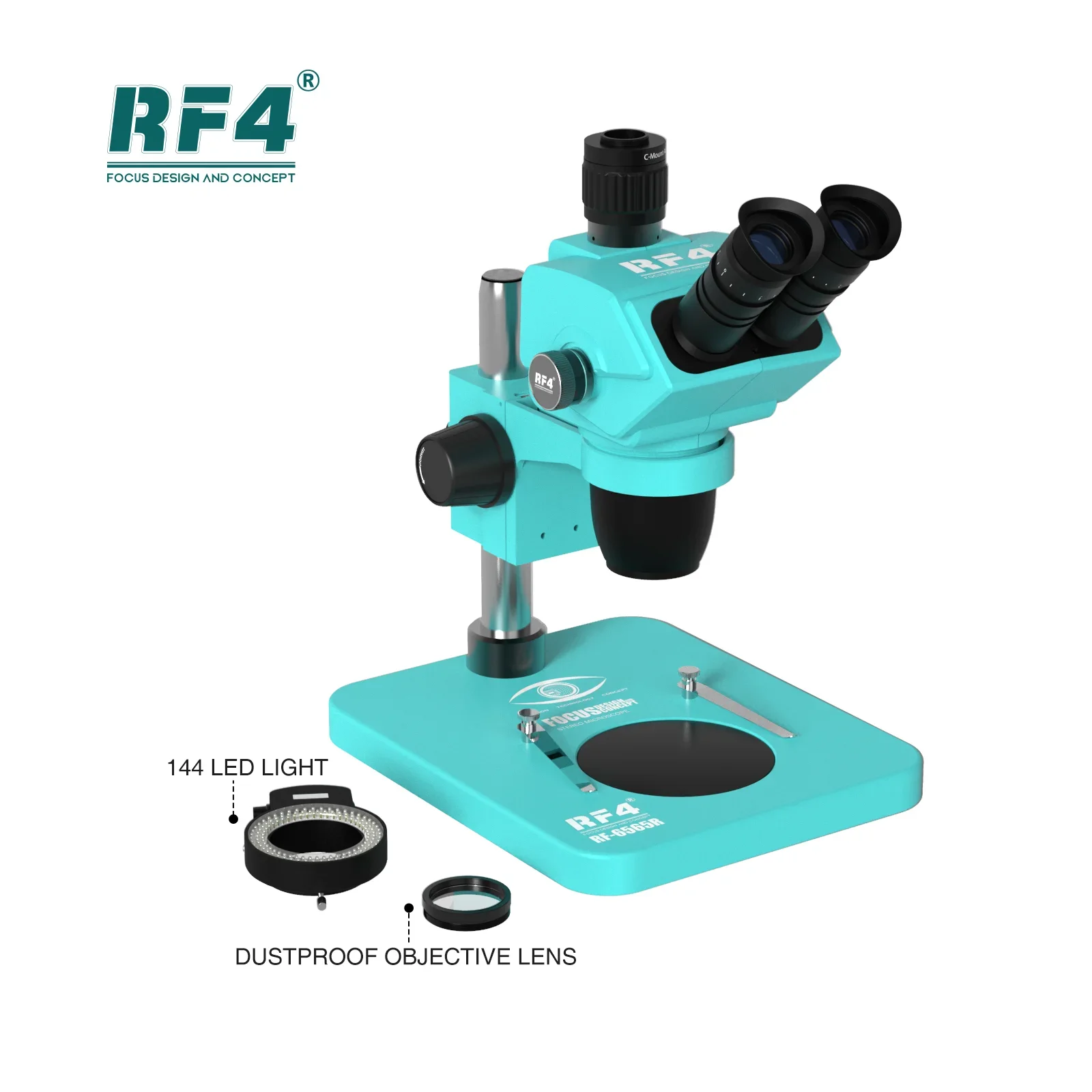 RF4 6.5-65X Can Continuously Enlarge Trinocular Continuous Zoom Stereo Microscope for Mobile Phone PCB Welding Microscope Tool