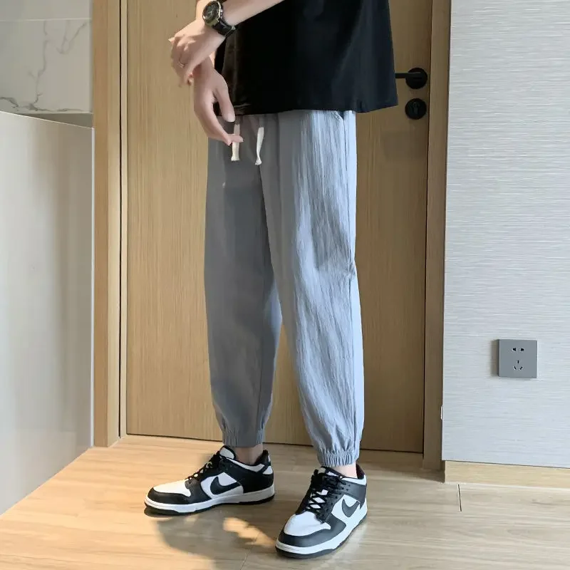 Japanese Casual Pants Men Jogger Pants Sweatpants Running Fitness Hiking Outdoor Trouser Lightweight Loose Vintage Men Clothing