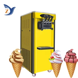 Ice Cream Maker Machine ZY-25CA Stainless Steel 25-28L per hour Desktop Type Small Automatic Commercial Double Storage Cylinder