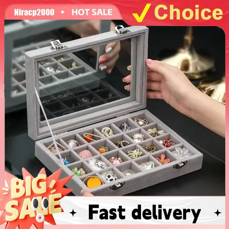 

NEW Jewelry Box with Large Capacity for Earrings, Rings, Necklaces and Nail Art Decorations, Jewelry Organizer Case