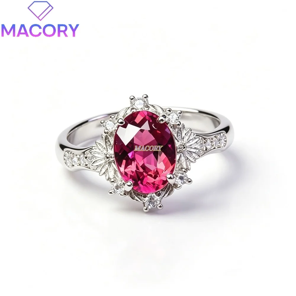 Garnet ring 925 sterling silver Fashionable women's jewelry Popular vintage style Holiday gift Party Wedding Birthday