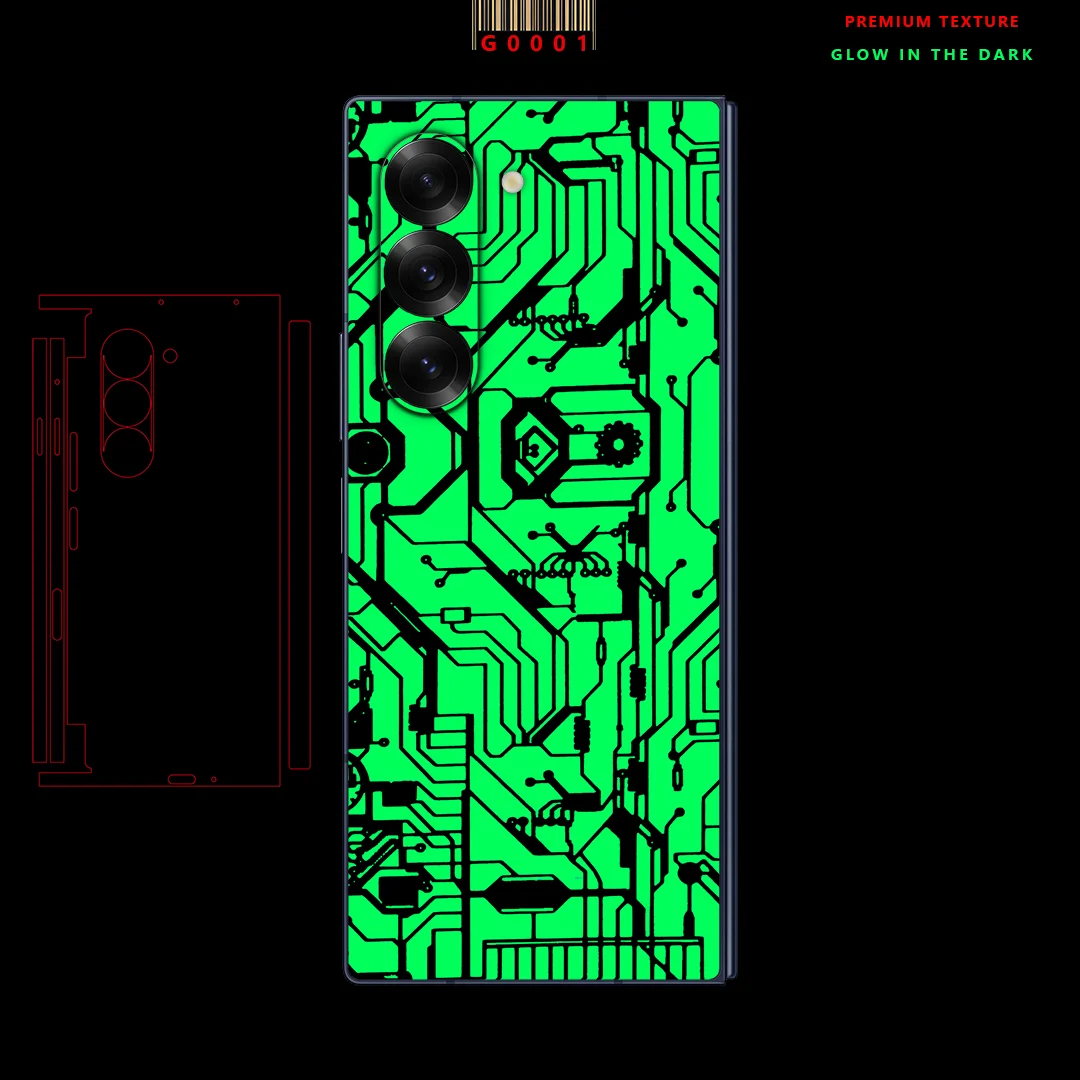 

3M Texture Sticker For GALRA FOLD 6 5 4 3 2 Change Color Back Noctilucent Wrap with Border Skin Stickers