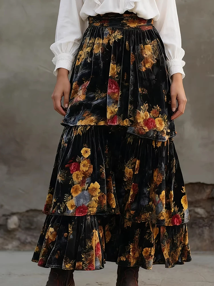 

Женские макси-юбки в стиле пэчворк: элегантные, с принтом, для вечеринок, свободные, повседневные, шикарные, для отпуска, модные, уличная одежда для женщин.