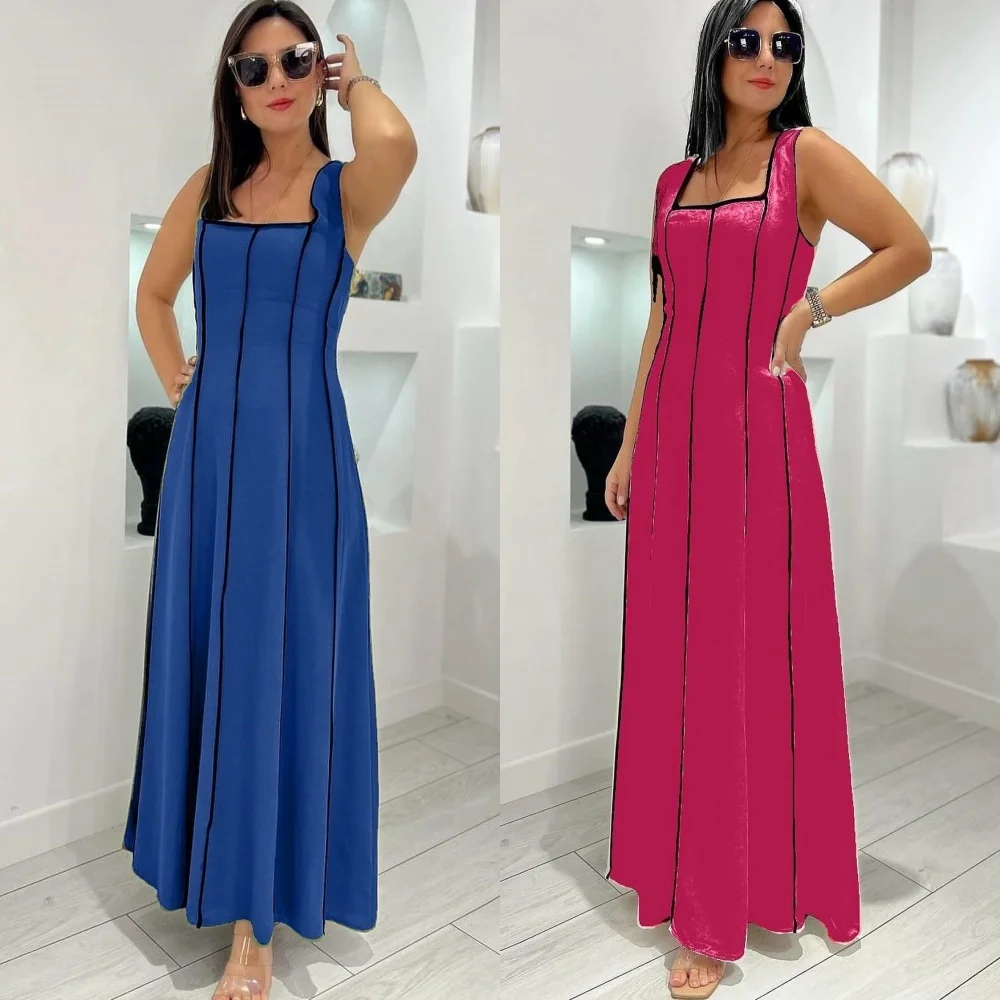 

Customized Sexy Casual Jersey Ruched Party A-line Square Neck Bespoke Occasion Gown Midi Dresses