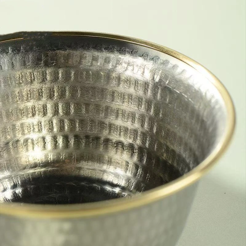 7Pcs Buddhism Holy Bowl,Tantric Engraving Hammer Texture Texture Bronze Worship Bowl,Tibetan Luster Altars Cup Buddhist Item