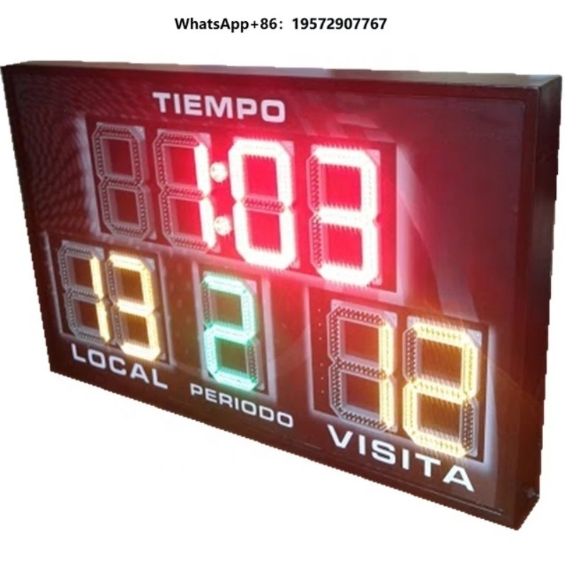 Multisport Wall Mount Scoreboard Display for Indoor Basketball Football Volleyball Wireless Remote Timer