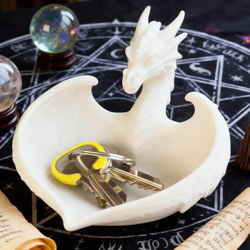 Creative Gothic 3D Printing Dragon Tray Dark Style Plastic Jewelry Storage Tray Decorative Desktop Organizer Key Holder