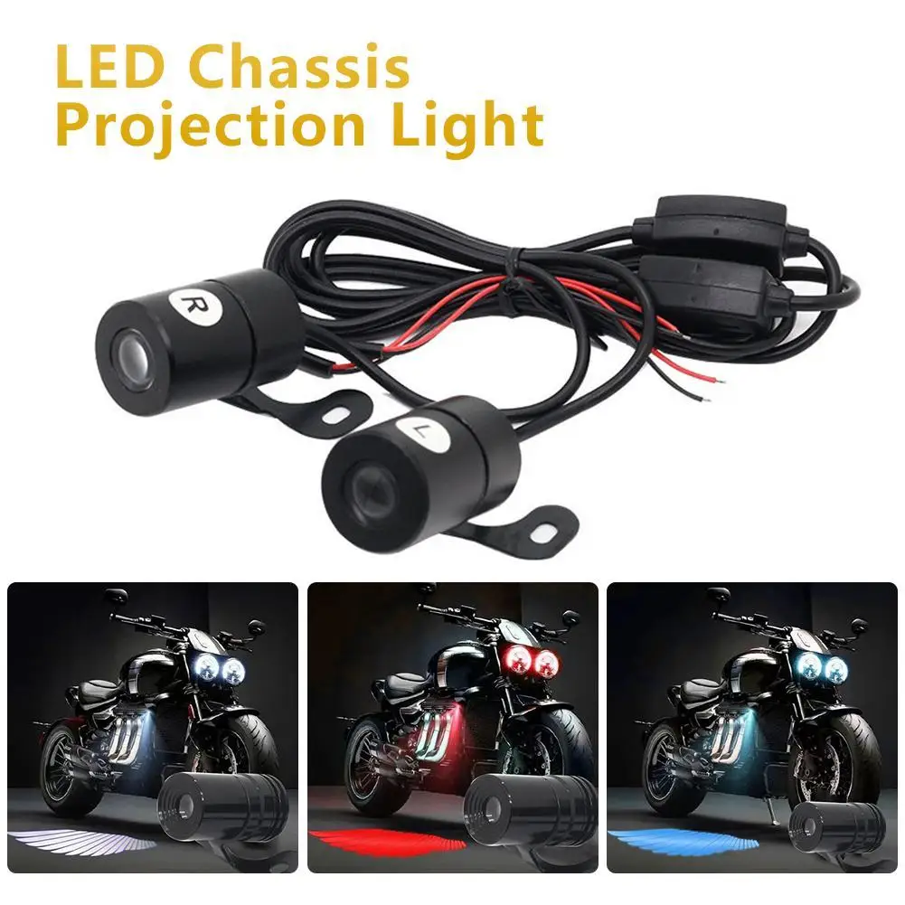 Motorcycle Angel Wing Welcome Light LED Chassis Projection Light Modification Decorative Light Blanket Wing Laser Light