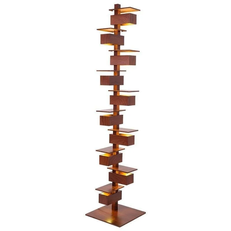 

French-style flowing water villa floor lamp, living room imitation wood grain light and shadow art ornament table lamp